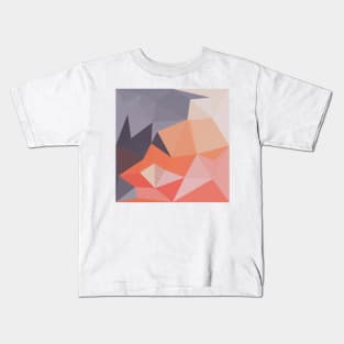 Atomic Tangerine Orange Abstract Low Polygon Background Kids T-Shirt